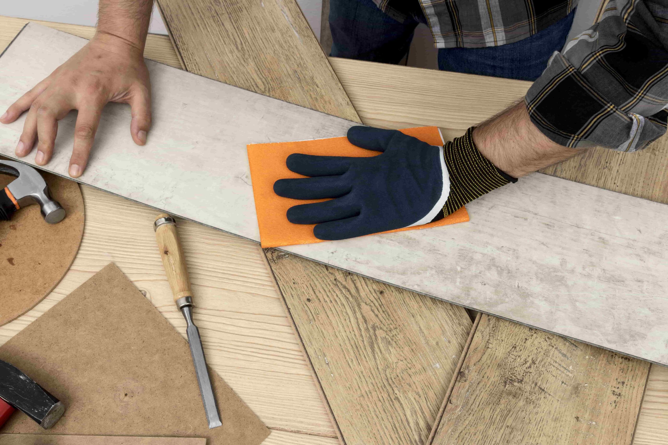 Cutting sheet vinyl flooring